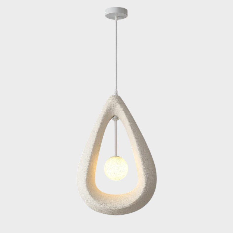 Japandi Oval Pendant Light – White, Grey or Red