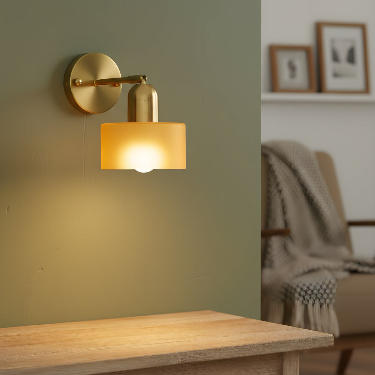 Bauhaus Colored Glass Wall Lamp