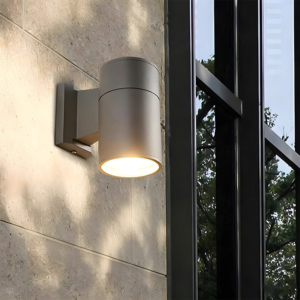 Cylinder LED Outdoor Wall Light – IP65, Up-Down Beam