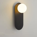 Minimalist Nordic Globe Wall Sconce with Oval Backplate