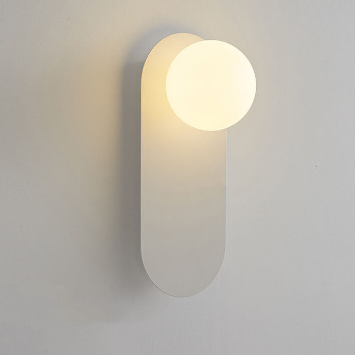 Minimalist Nordic Globe Wall Sconce with Oval Backplate