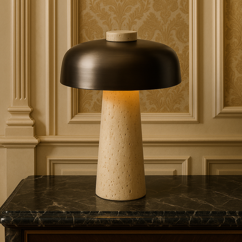Modern Dome Table Lamp with Cork Base