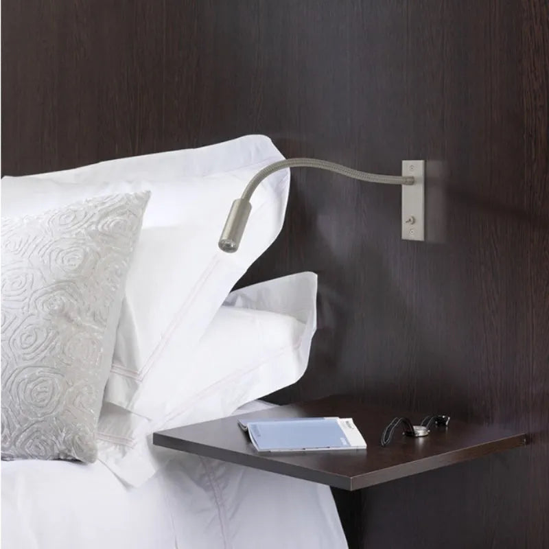 Flexible Gooseneck LED Wall Reading Light – Nickel or Chrome