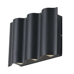 Modern Wave LED Outdoor Wall Light – Black