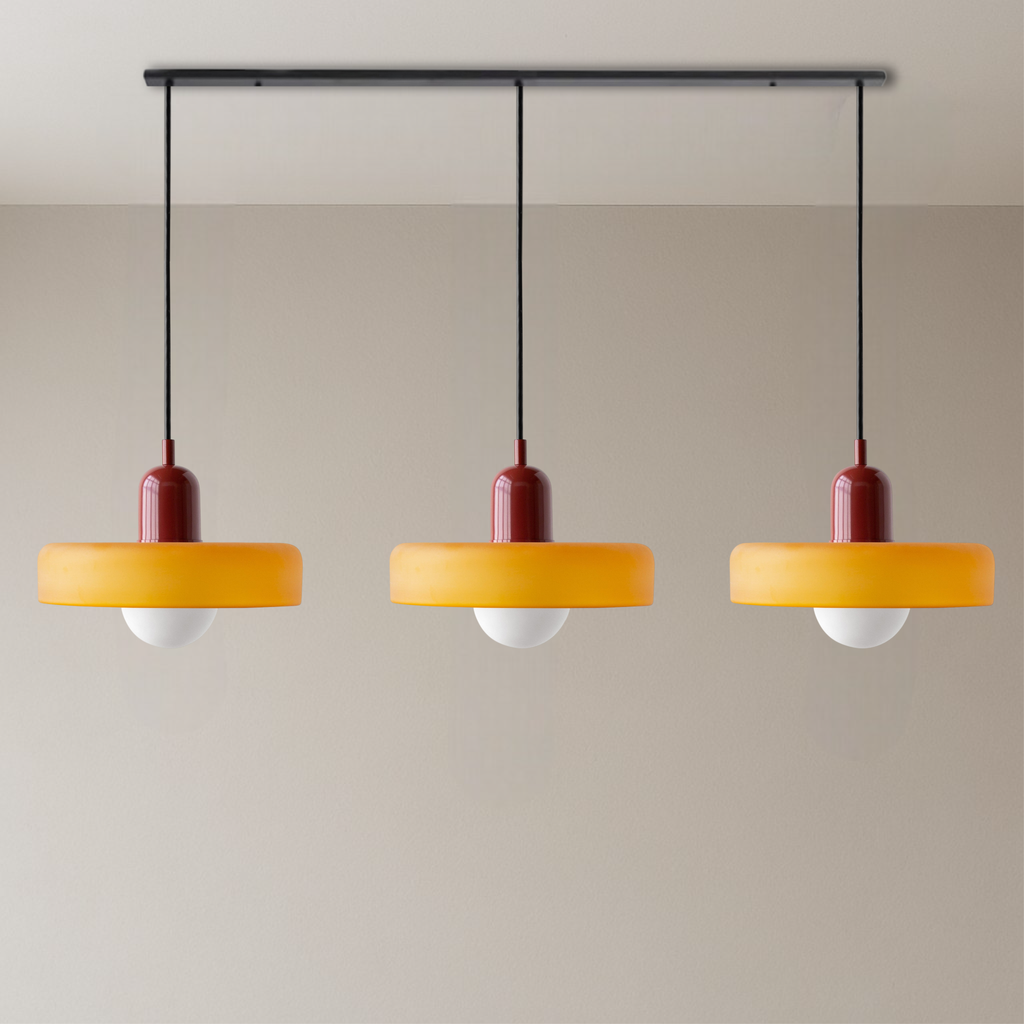 Bauhaus Triple Glass Pendant Light – 39" Wide