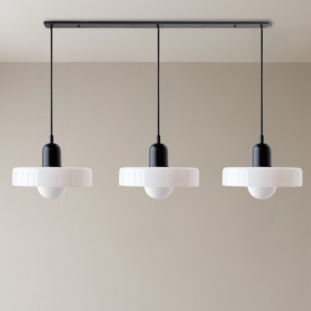 Bauhaus Triple Glass Pendant Light – 39" Wide