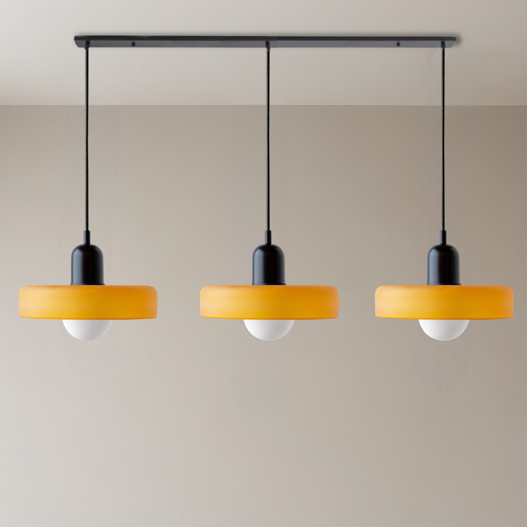 Bauhaus Triple Glass Pendant Light – 39" Wide
