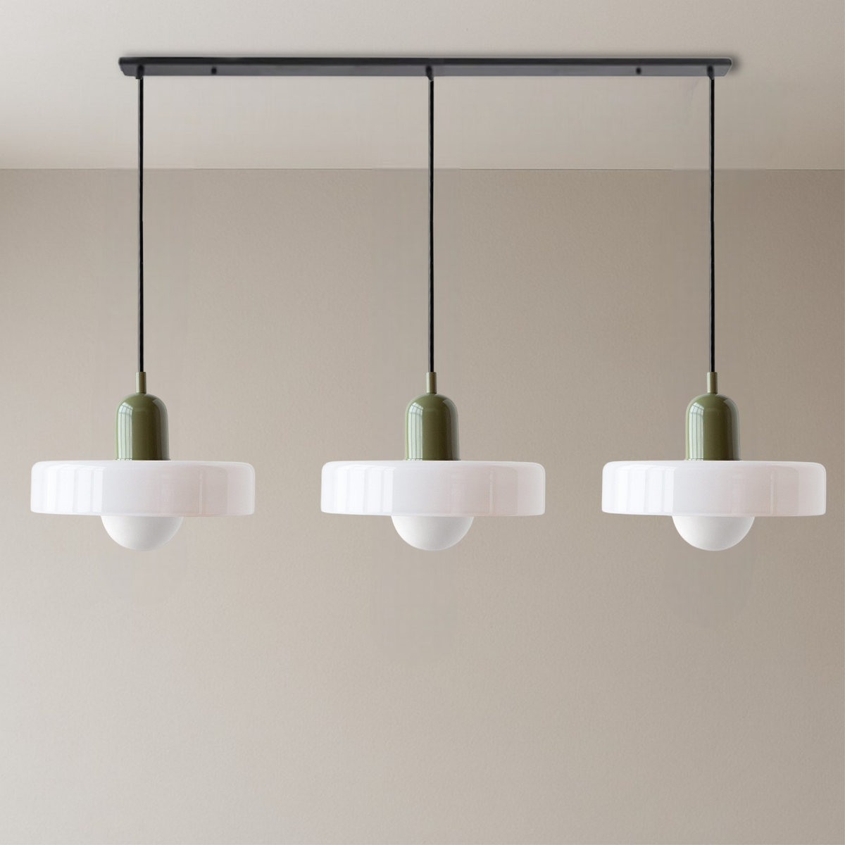 Bauhaus Triple Glass Pendant Light – 39" Wide