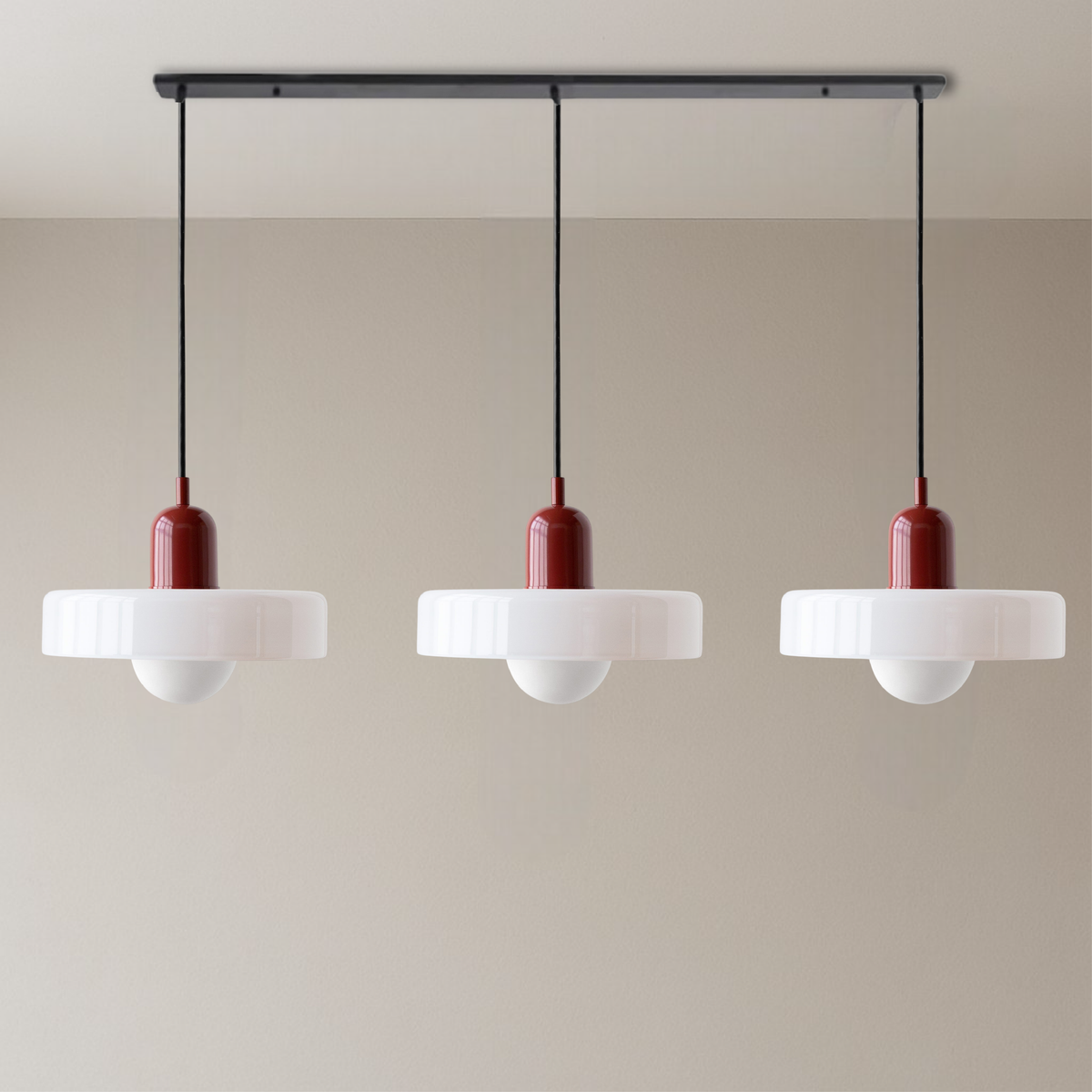 Bauhaus Triple Glass Pendant Light – 39" Wide