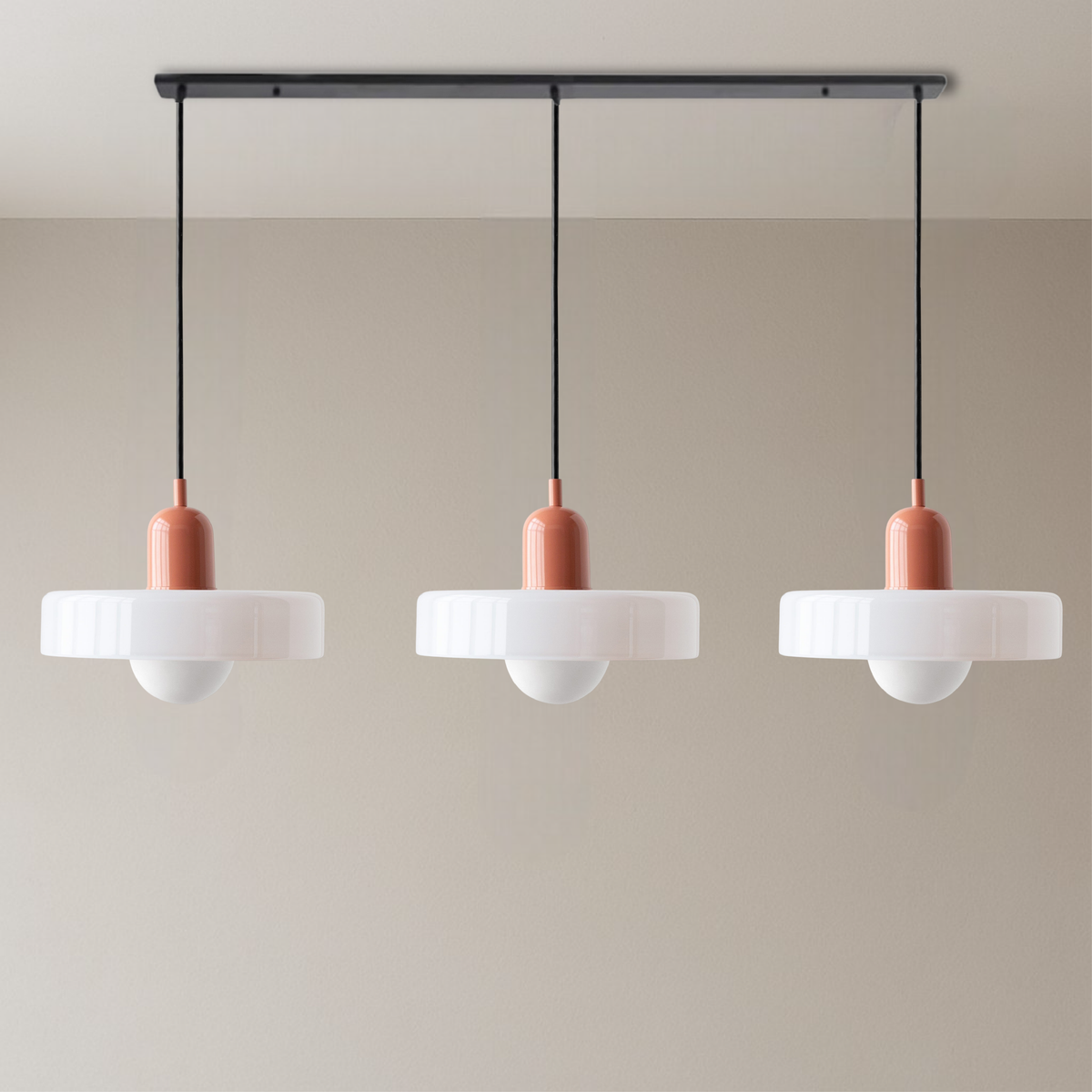 Bauhaus Triple Glass Pendant Light – 39" Wide