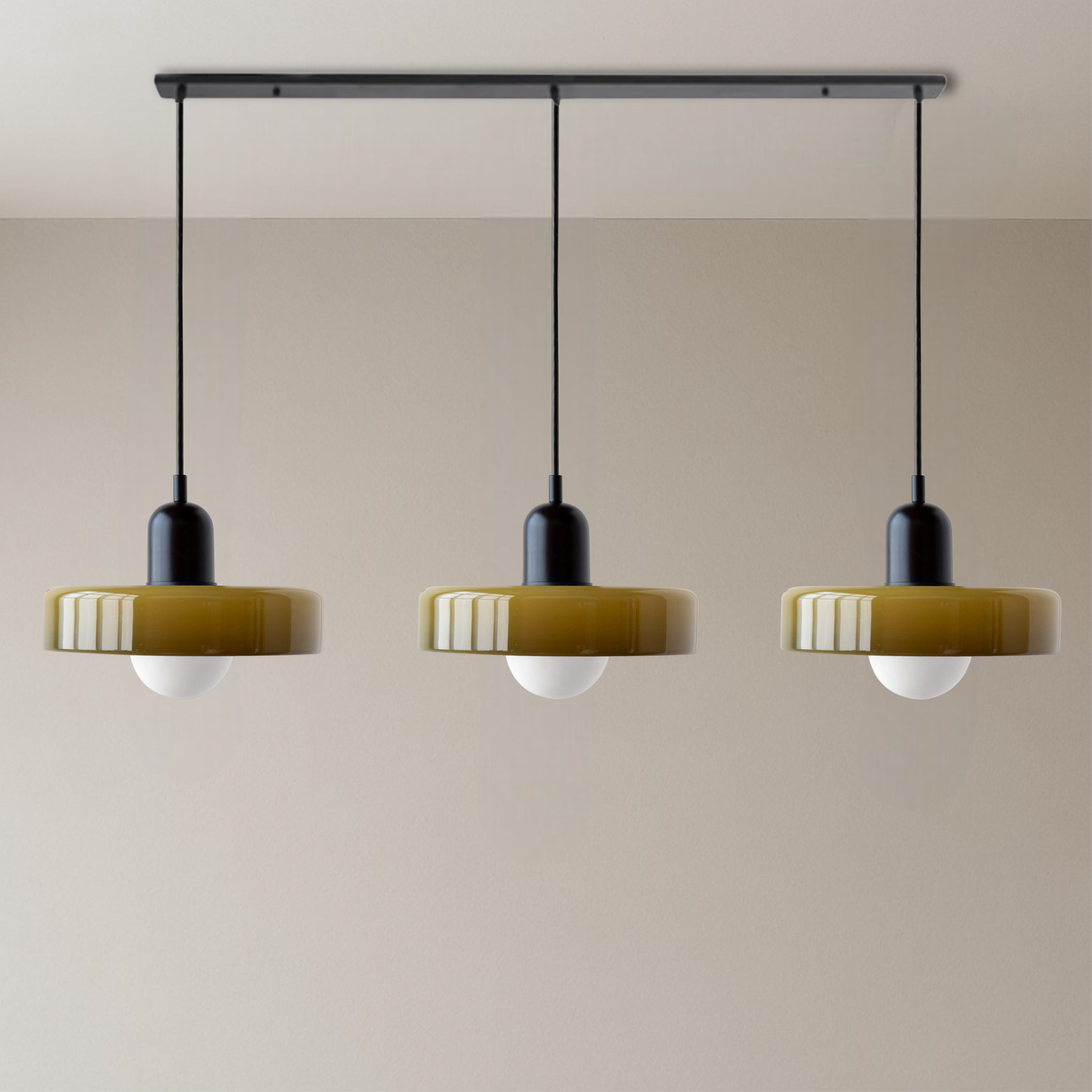Bauhaus Triple Glass Pendant Light – 39" Wide