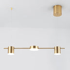 Modern Linear LED Pendant Light with Adjustable Spotlights
