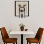 Smoked or Amber Glass Pendant Light – 1 or 3 Heads
