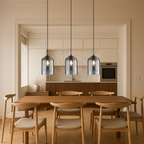 Smoked or Amber Glass Pendant Light – 1 or 3 Heads