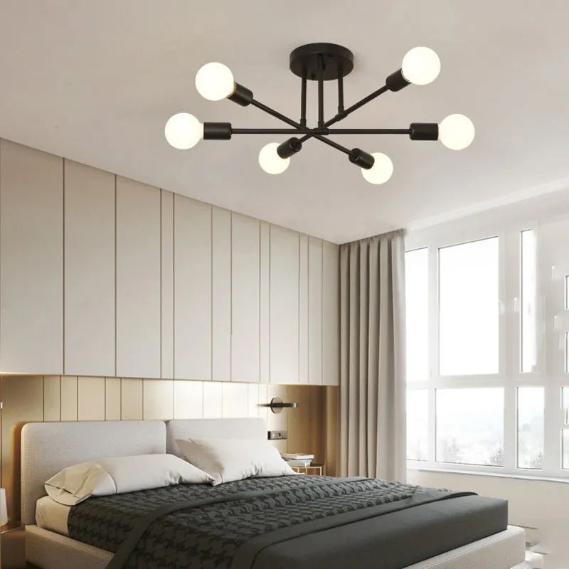 Sputnik semi-flush mount chandelier