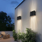 Modern Wave LED Outdoor Wall Light – Black