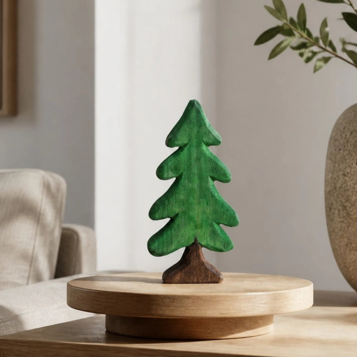 Handmade Wooden Evergreen Tree Tabletop Decor