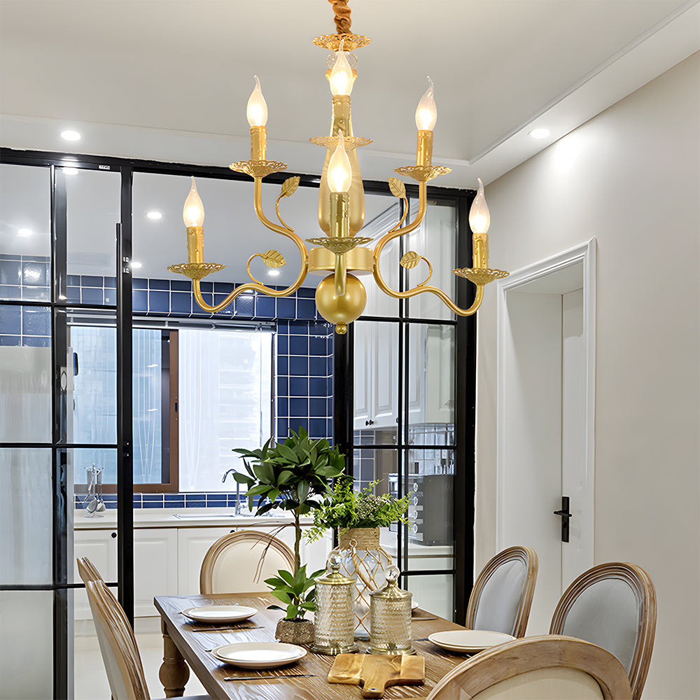 Flemish-Style Curved Arm Chandelier – 6, 12 or 16 Lights