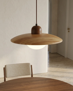 Minimalist Wood & Opal Glass Kitchen Pendant Light