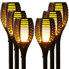 Solar Flickering Flame Garden Light – Black