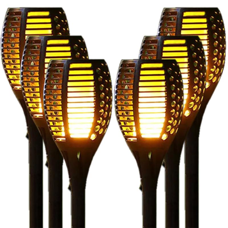 Solar Flickering Flame Garden Light – Black