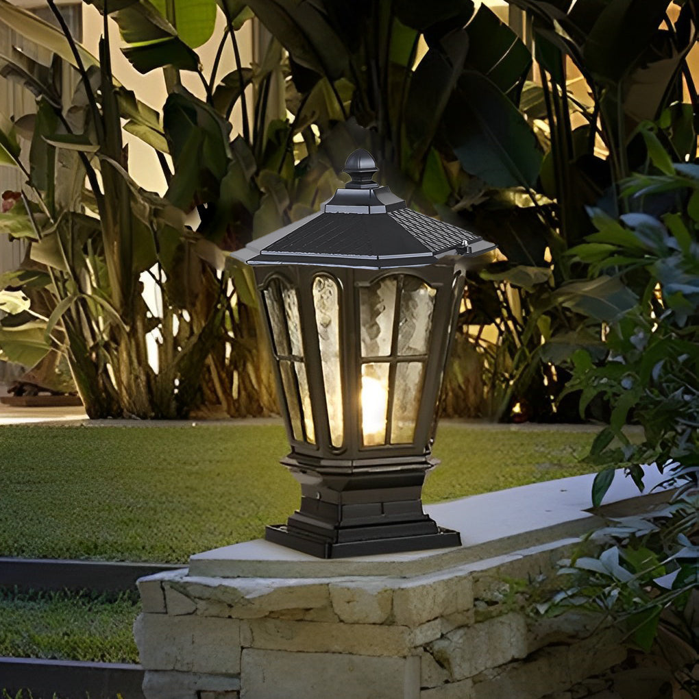 Classic Lantern Outdoor Post Light – Solar or Wired
