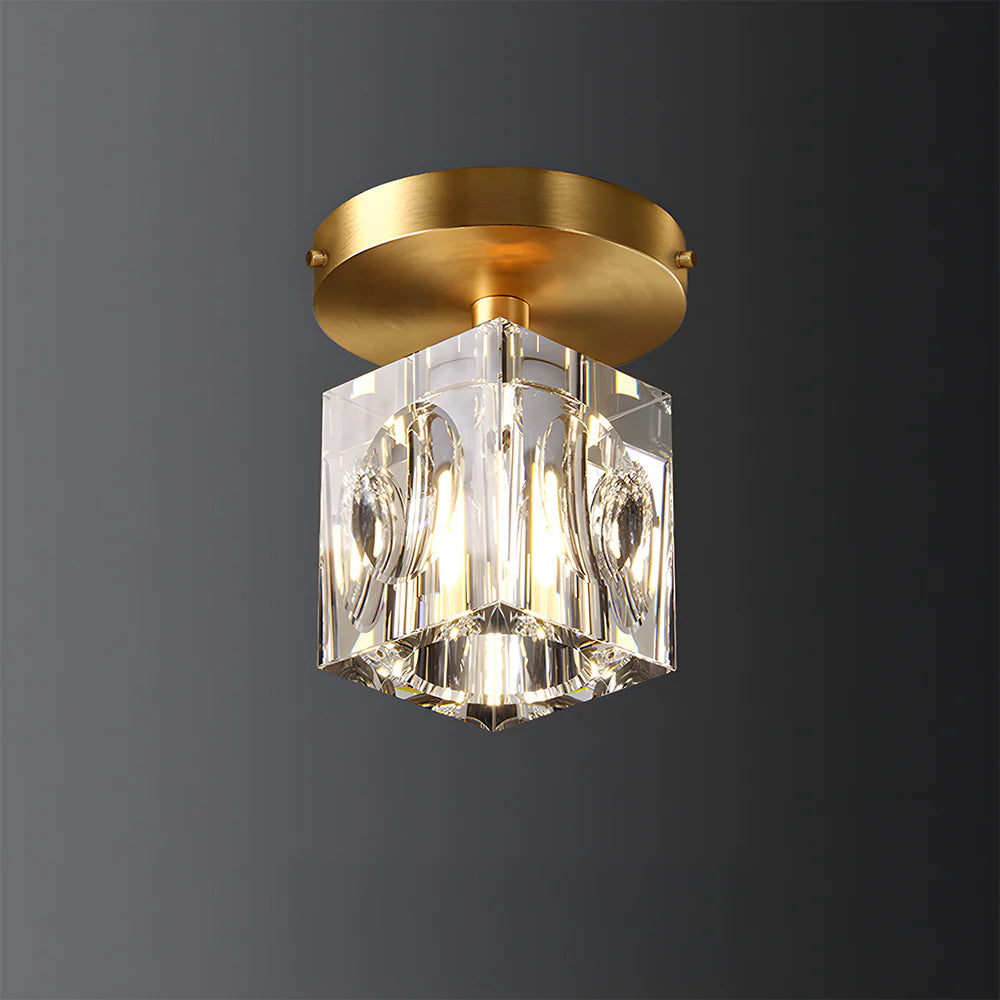 Mini Crystal Flush Mount Chandelier – Black or Gold