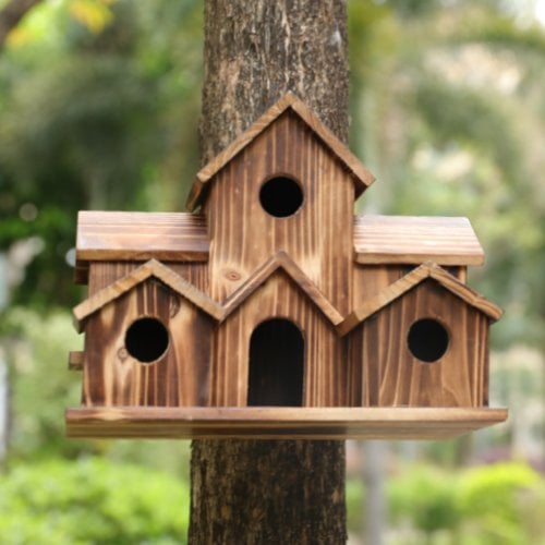 Rustic Wooden Hanging Birdhouse
