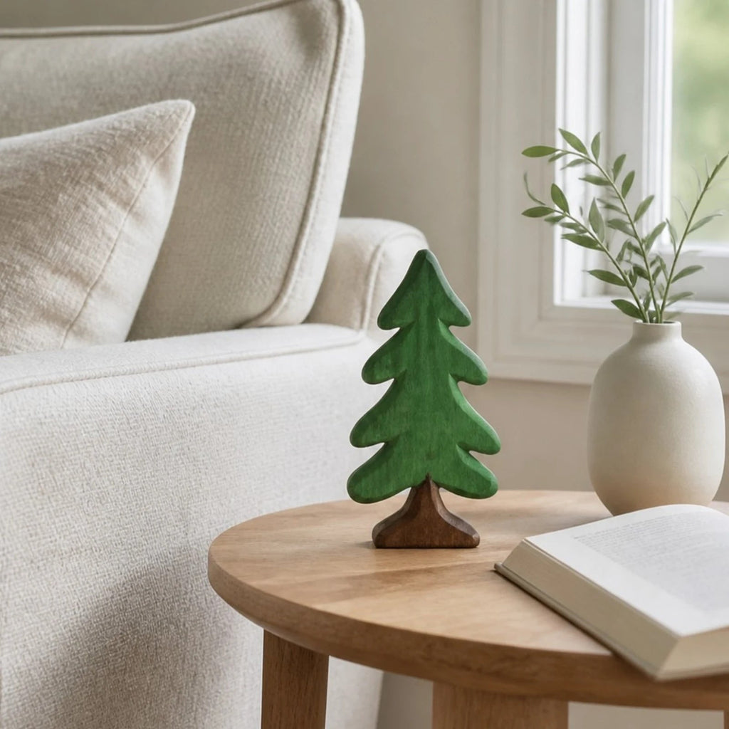 Handmade Wooden Evergreen Tree Tabletop Decor