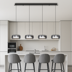 Modern Multi-Light Glass Dining Pendant – 3 or 4 Lights
