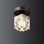 Mini Crystal Flush Mount Chandelier – Black or Gold