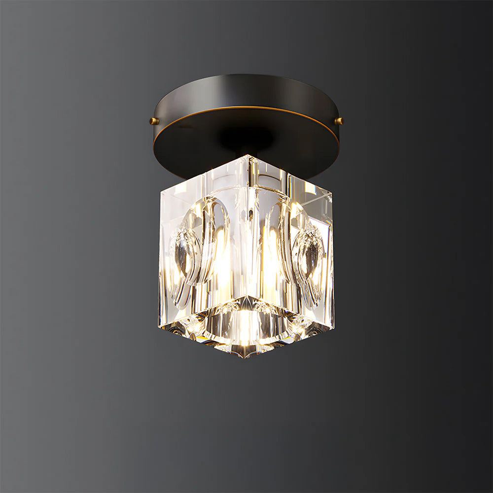 Mini Crystal Flush Mount Chandelier – Black or Gold