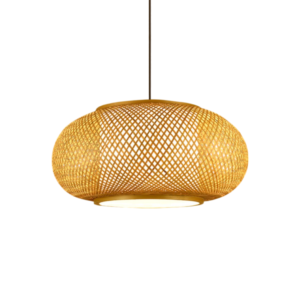 Japandi Woven Bamboo Pendant Light – 15.7" or 19.7"