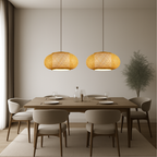 Japandi Woven Bamboo Pendant Light – 15.7" or 19.7"