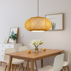 Japandi Woven Bamboo Pendant Light – 15.7" or 19.7"