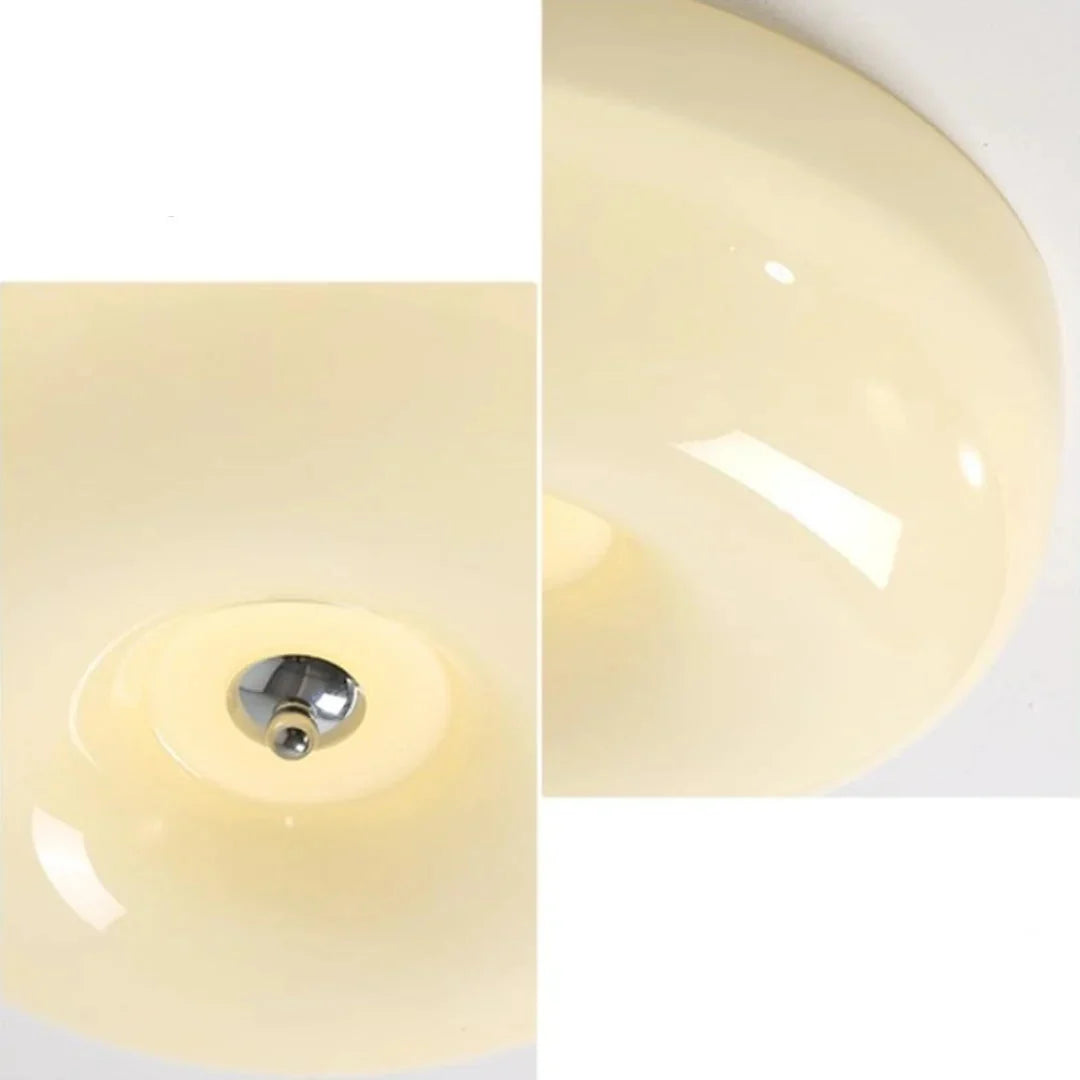 Bauhaus Milk Glass Flush Mount Ceiling Light – 12.6"