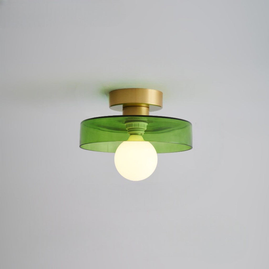 Bauhaus Flush Mount Ceiling Light with Layered Glass & Globe