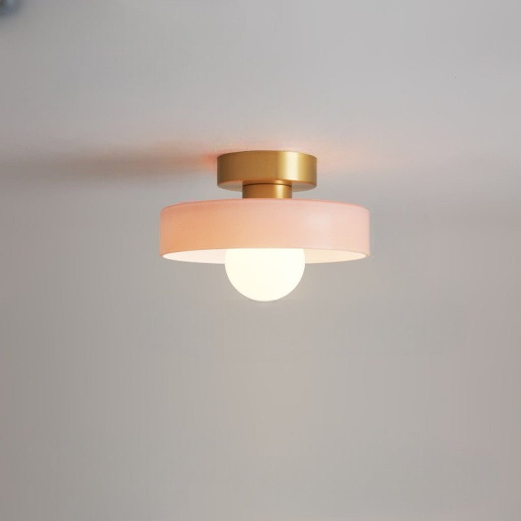 Bauhaus Flush Mount Ceiling Light with Layered Glass & Globe