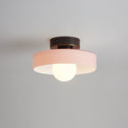 Bauhaus Flush Mount Ceiling Light with Layered Glass & Globe