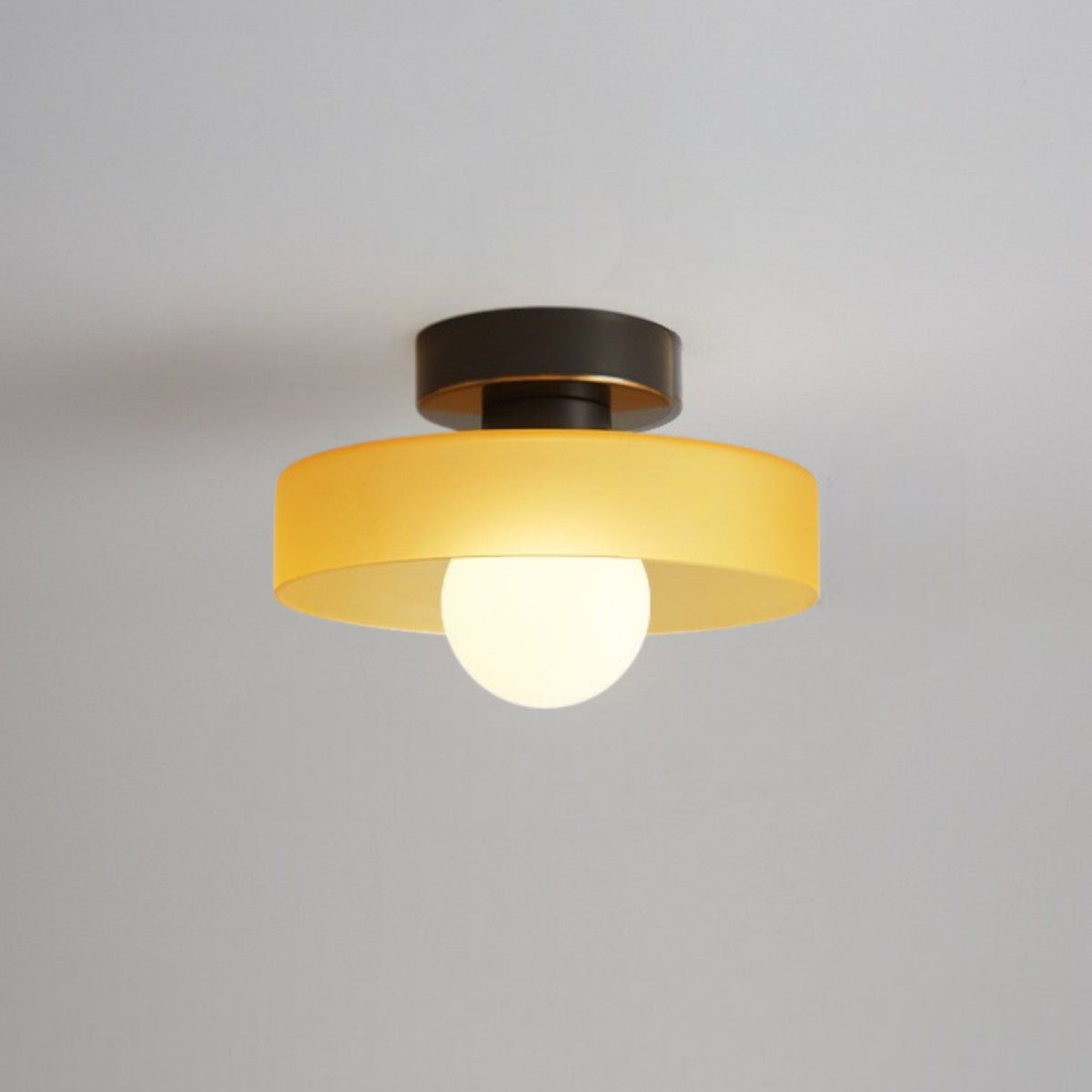 Bauhaus Flush Mount Ceiling Light with Layered Glass & Globe