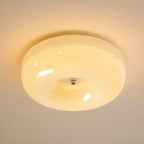 Bauhaus Milk Glass Flush Mount Ceiling Light – 12.6"