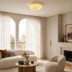 Bauhaus Milk Glass Flush Mount Ceiling Light – 12.6"