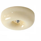 Bauhaus Milk Glass Flush Mount Ceiling Light – 12.6"