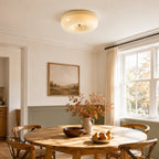 Bauhaus Milk Glass Flush Mount Ceiling Light – 12.6"