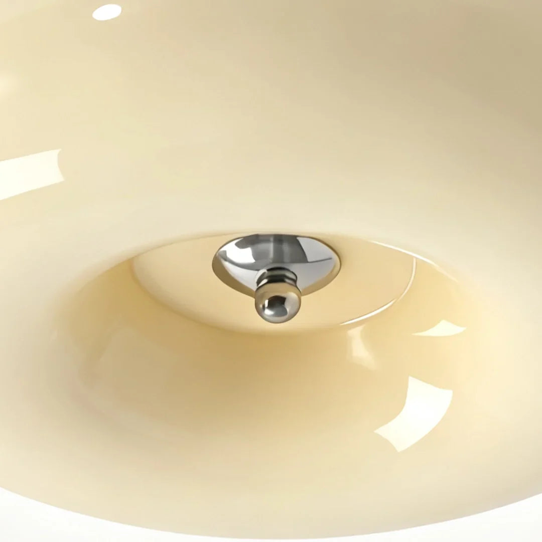 Bauhaus Milk Glass Flush Mount Ceiling Light – 12.6"