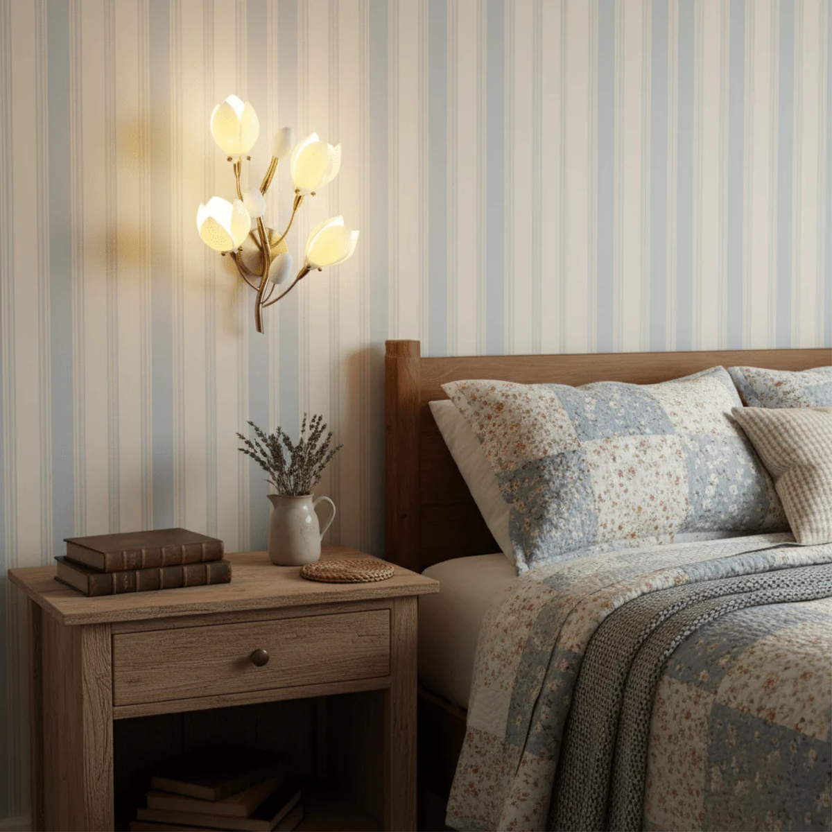 Handcrafted Ceramic Flower Wall Lamp