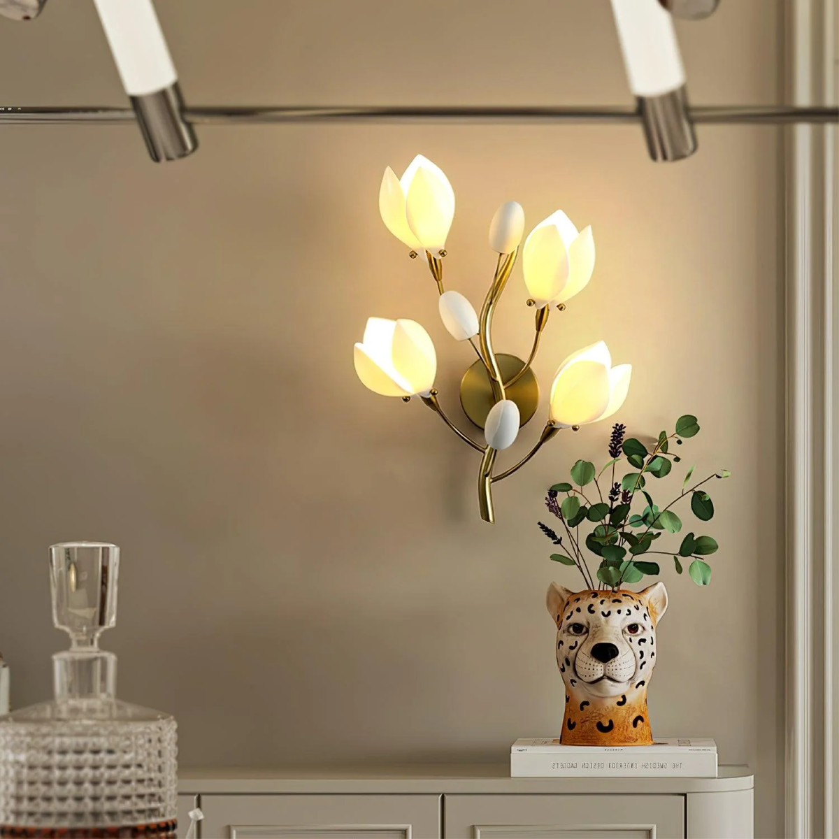 Handcrafted Ceramic Flower Wall Lamp