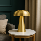 Brushed Metal Mushroom Table Lamp – Black, Silver or Gold
