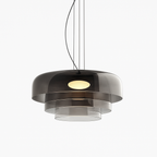 Layered Glass Pendant Light – Green, Amber or Smoky Grey