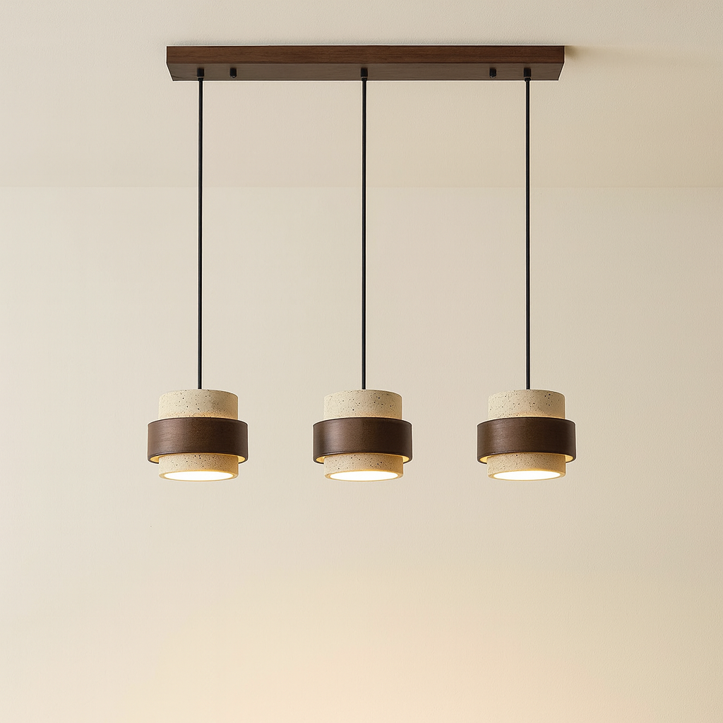 Minimalist Stone Barrel Pendant Light – 1 to 4 Lights
